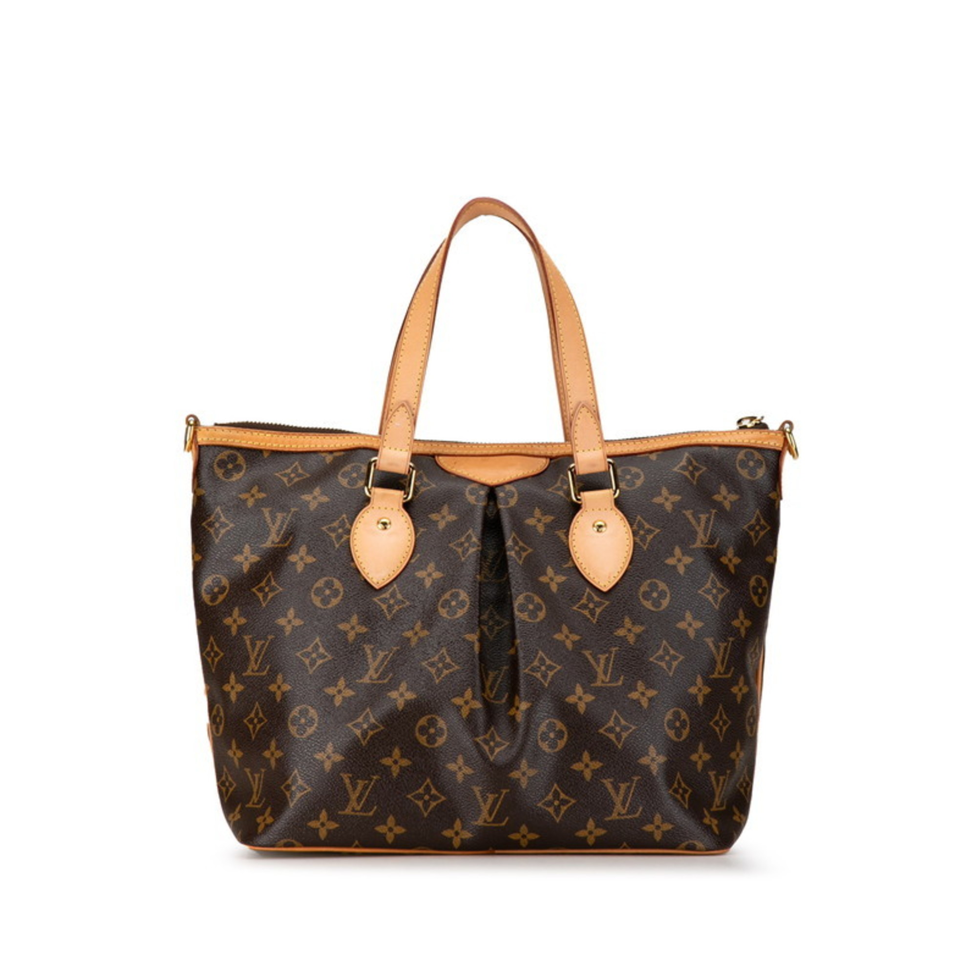 Louis Vuitton Monogram Palermo PM Handbag M40145 Brown PVC Leather Women's LOUIS VUITTON