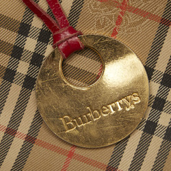 Burberry Nova Check Shadow Horse Handbag Brown Red Canvas Leather Women's BURBERRY