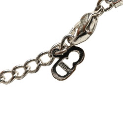 Christian Dior Dior Plate Necklace Silver Metal Women's