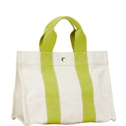 Hermes Bora PM Tote Bag Beige Light Green Canvas Women's HERMES