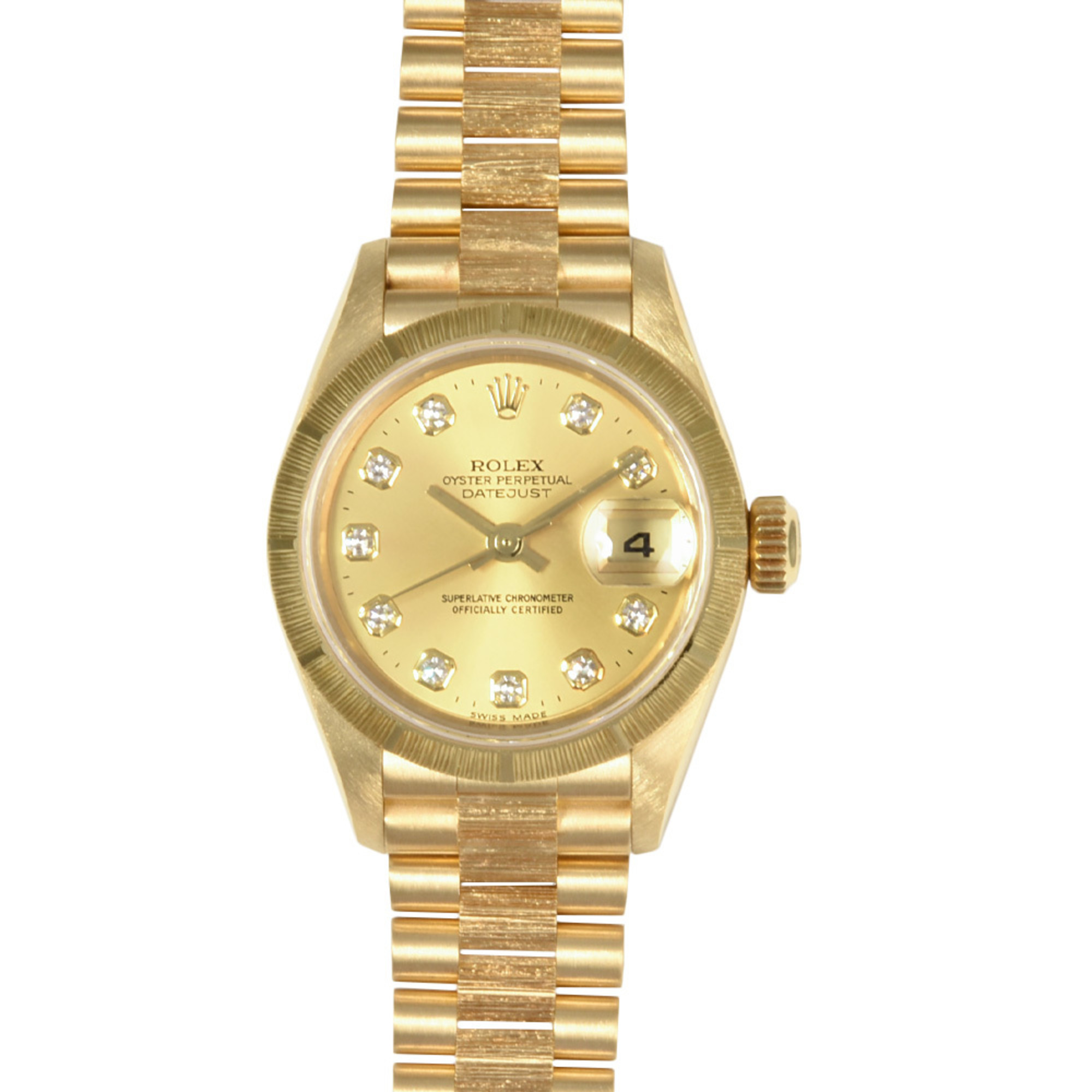 Rolex ROLEX 79278G Datejust A series (manufactured around 1999) Wristwatch Automatic Champagne dial K18YG Solid gold 10P Diamond Bark finish Ladies