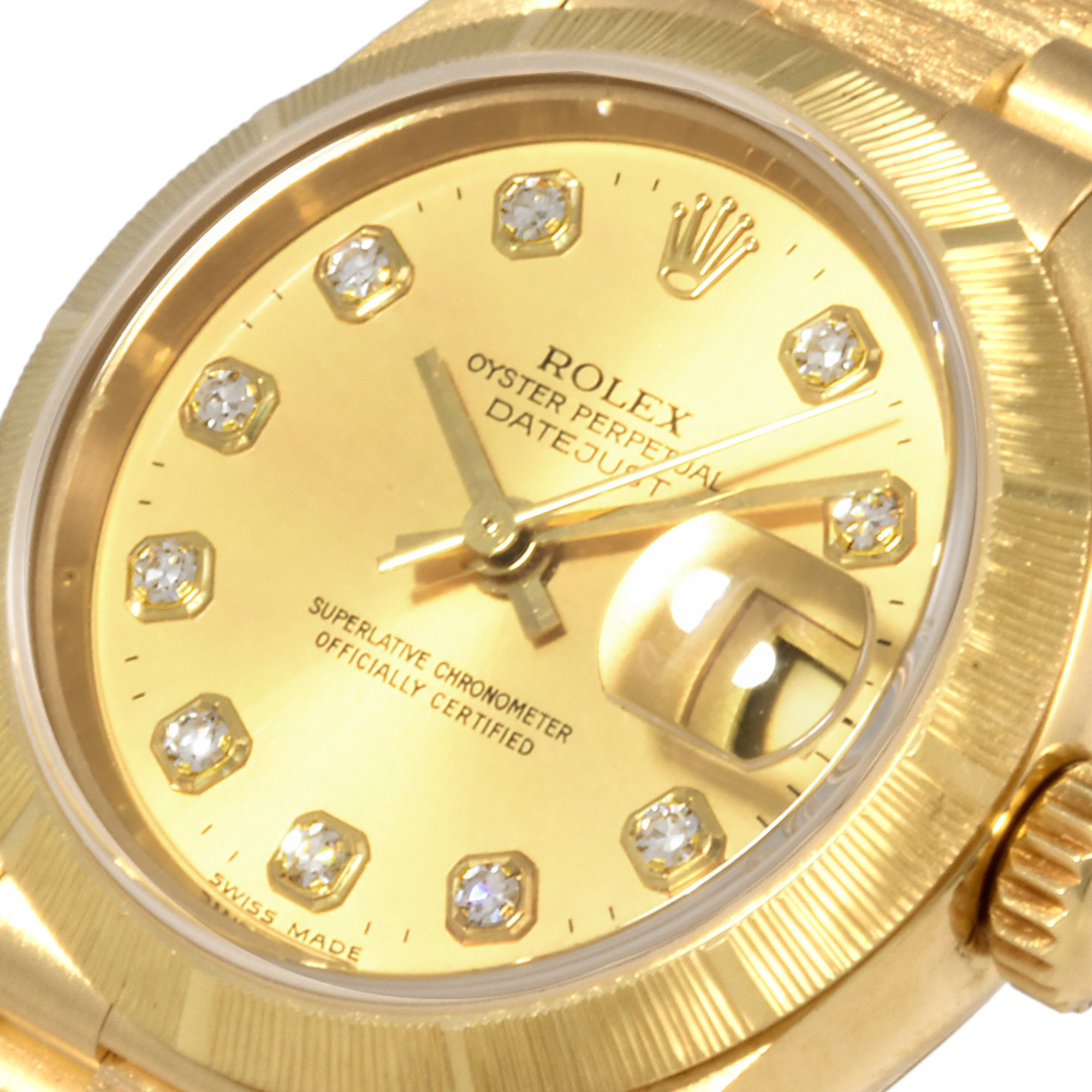 Rolex ROLEX 79278G Datejust A series (manufactured around 1999) Wristwatch Automatic Champagne dial K18YG Solid gold 10P Diamond Bark finish Ladies