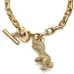 COACH 3-piece set: Pavé Lexi bracelet, Huggie earrings, robot charm, gold