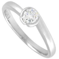 Christian Dior Ring Diamond 0.233ct Size 8 Pt900 3.3g Women's