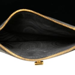 Christian Dior Dior Miss Caro Macrocannage Chain Shoulder Bag Black Lambskin Women's