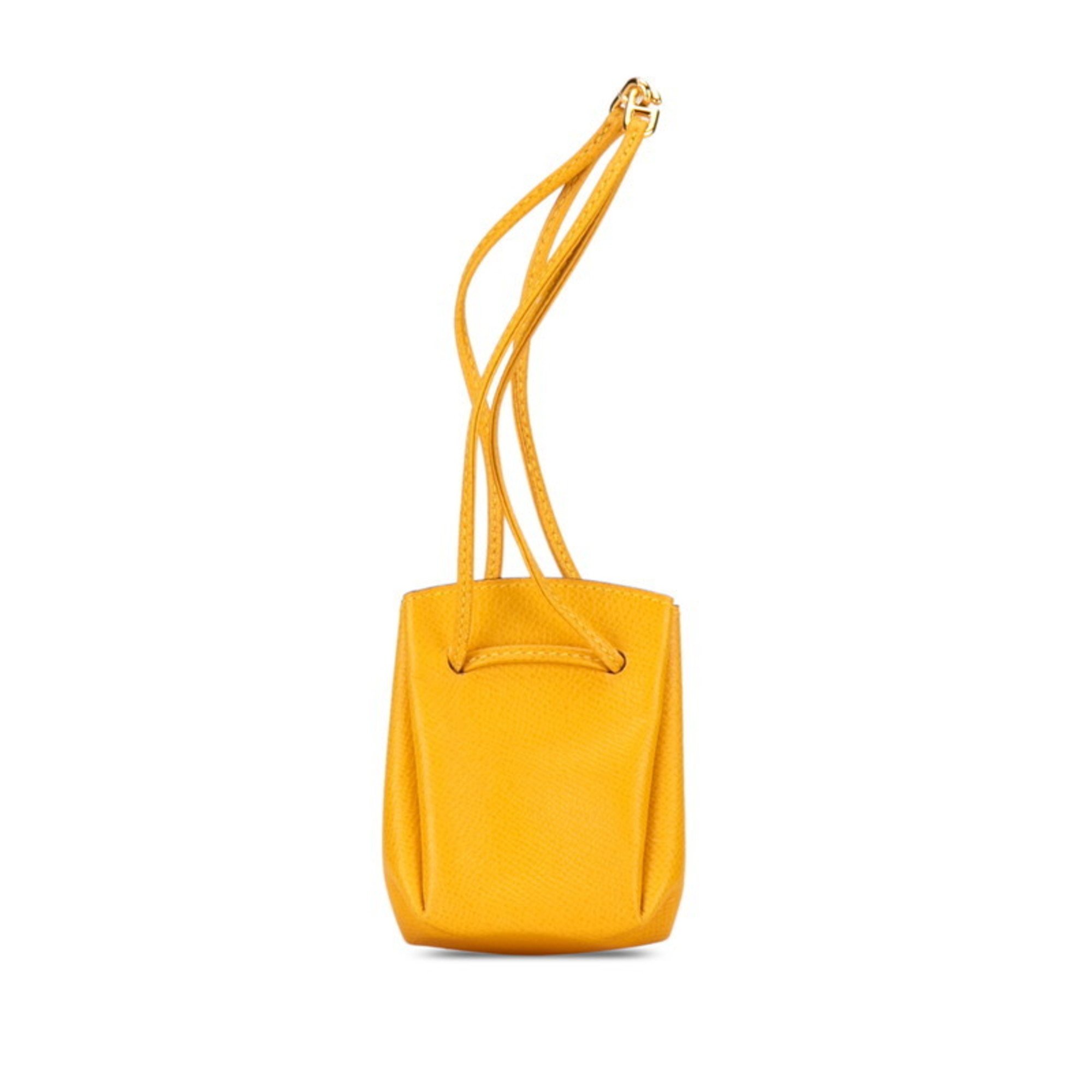 Hermes Vespa Pouch Yellow Cushvel Women's HERMES