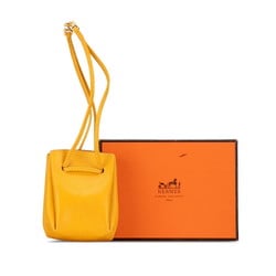 Hermes Vespa Pouch Yellow Cushvel Women's HERMES