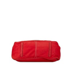 LOEWE ANAGRAM MADRID HANDBAG TOTE BAG RED LEATHER WOMEN'S