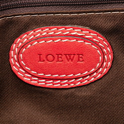 LOEWE ANAGRAM MADRID HANDBAG TOTE BAG RED LEATHER WOMEN'S