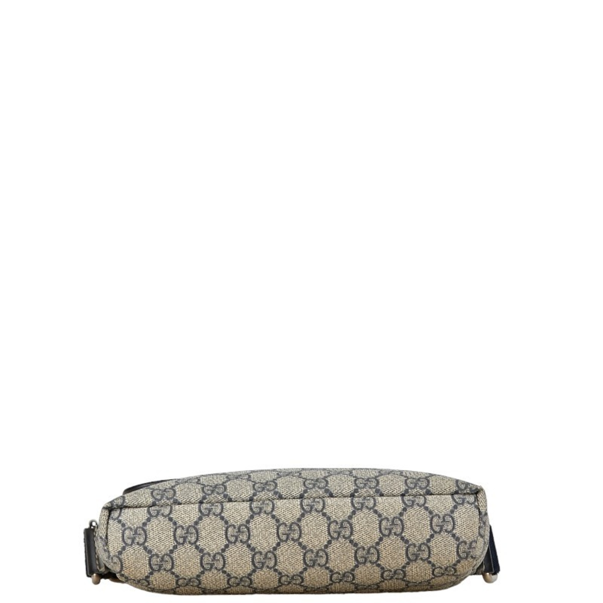 Gucci GG Supreme Shoulder Bag 223666 Beige Navy PVC Women's GUCCI