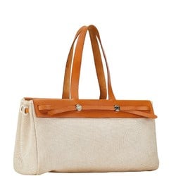 Hermes Airbag Cabas GM Handbag Tote Bag Beige Brown Toile H Leather Women's HERMES