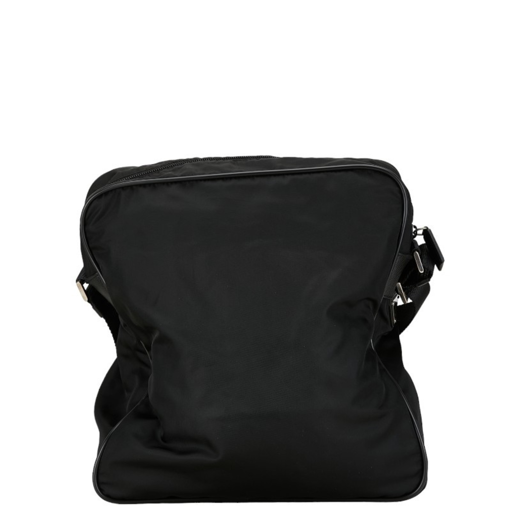 Prada Triangle Plate Shoulder Bag Black Nylon Women's PRADA