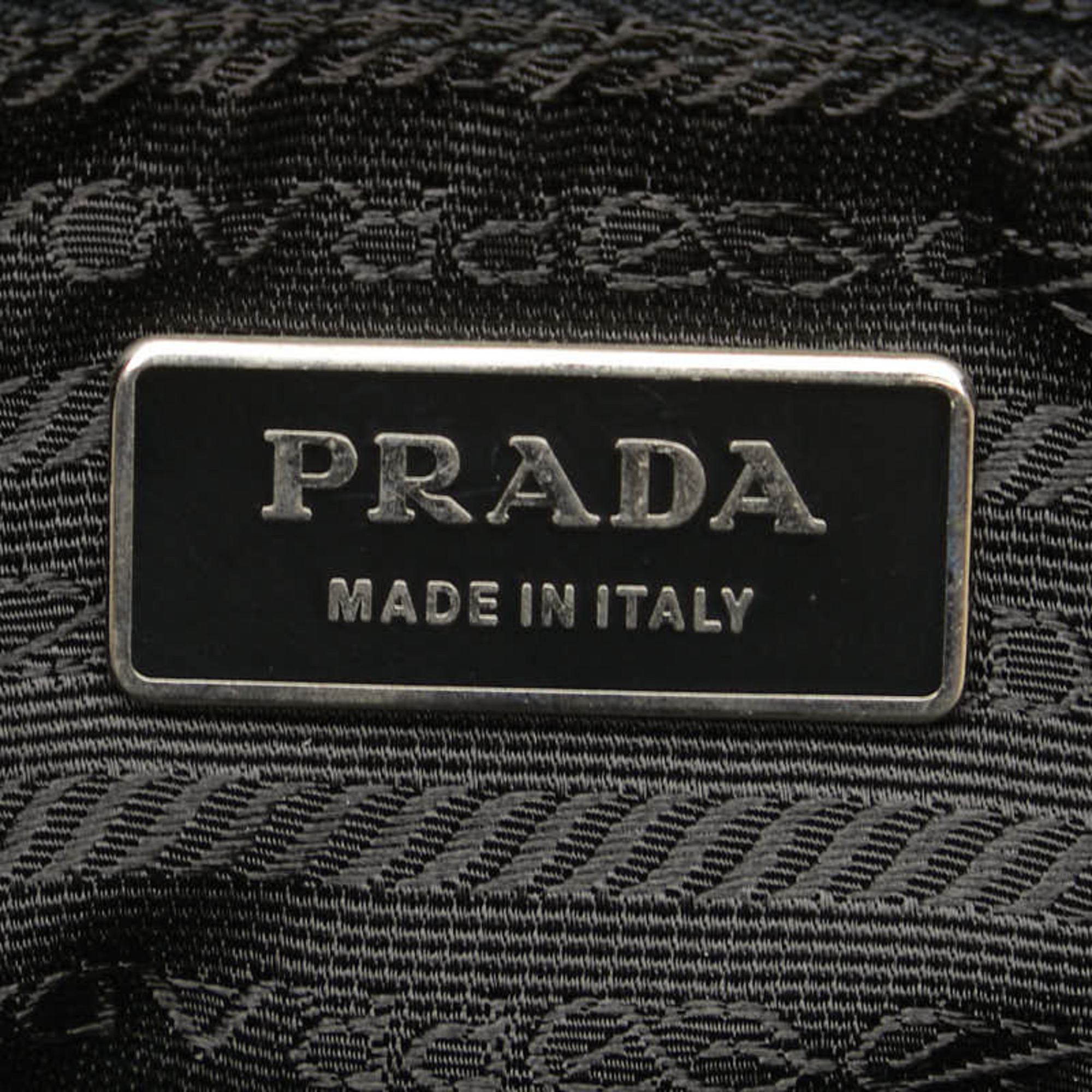 Prada Triangle Plate Shoulder Bag Black Nylon Women's PRADA