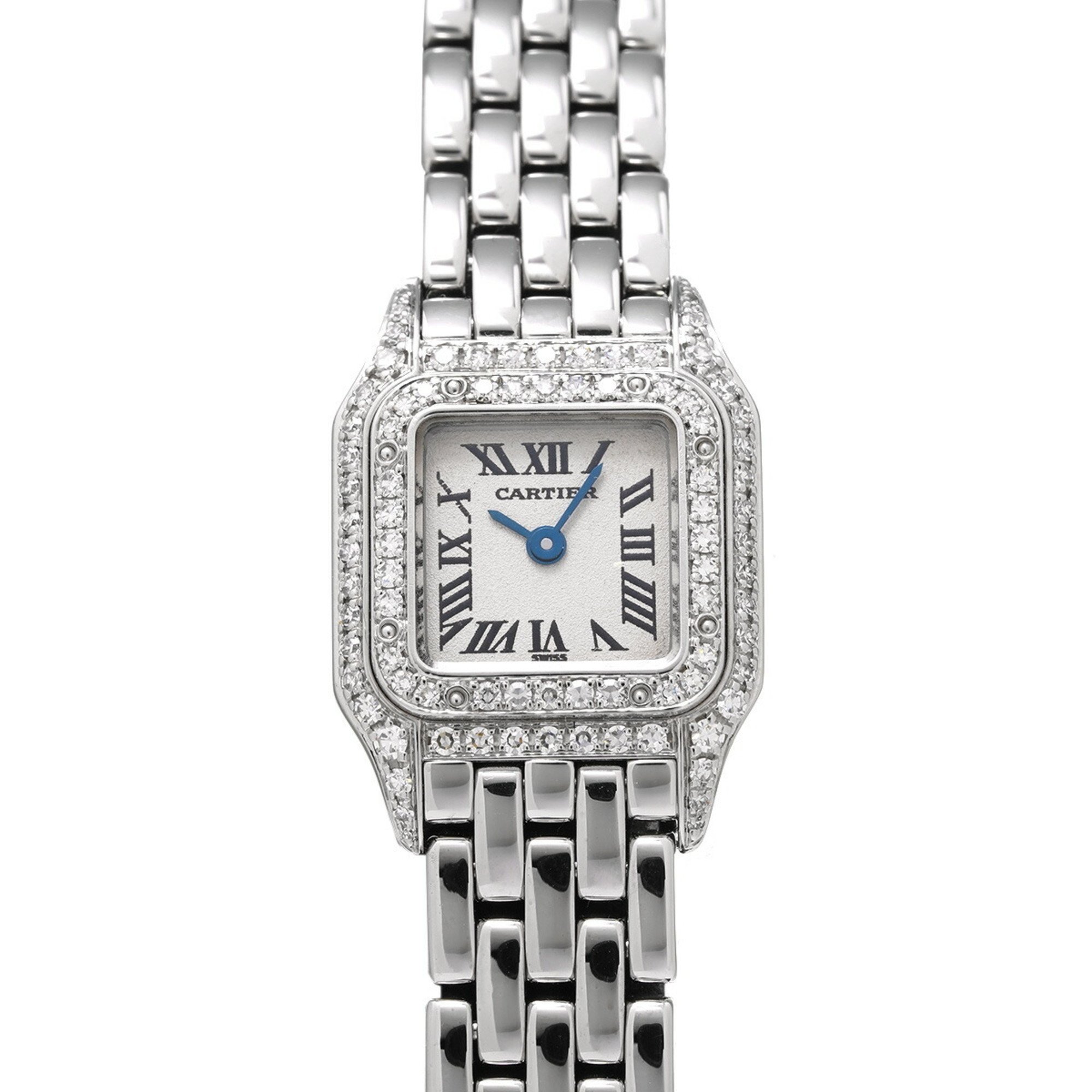 CARTIER Panthere Bezel Diamond WF3210F3 Women's WG Watch Quartz