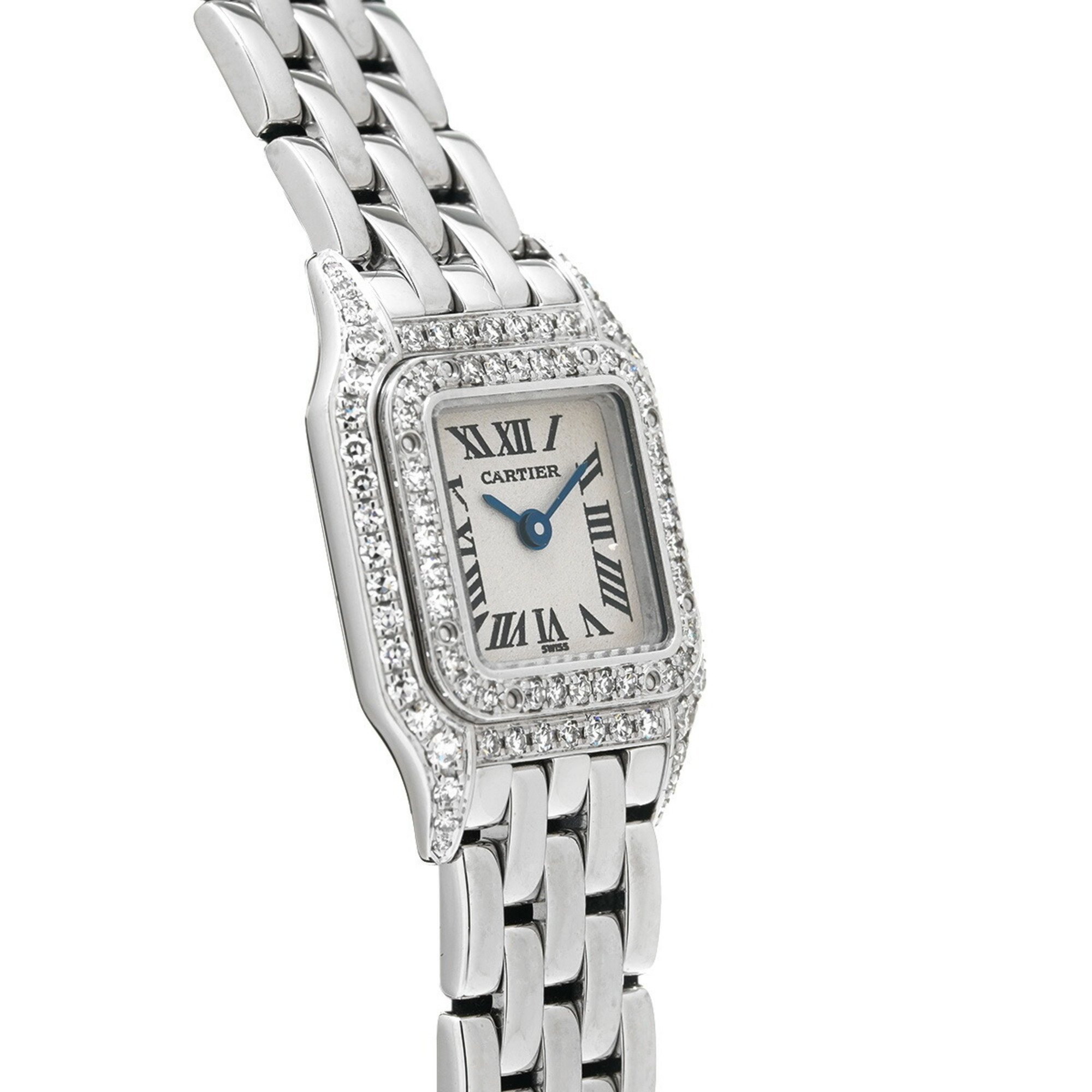 CARTIER Panthere Bezel Diamond WF3210F3 Women's WG Watch Quartz