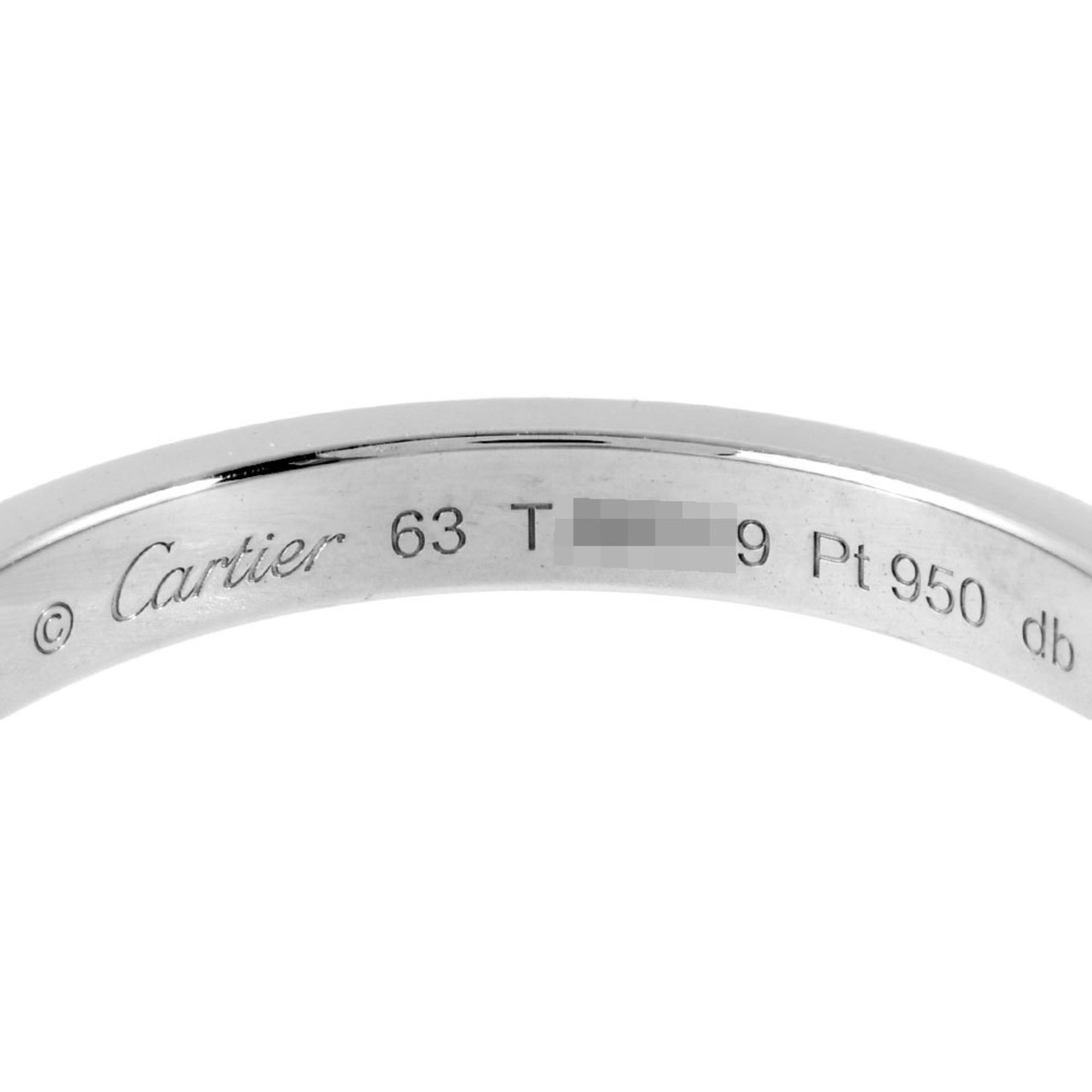 Cartier Engraved Ring #63 Pt950 3mm