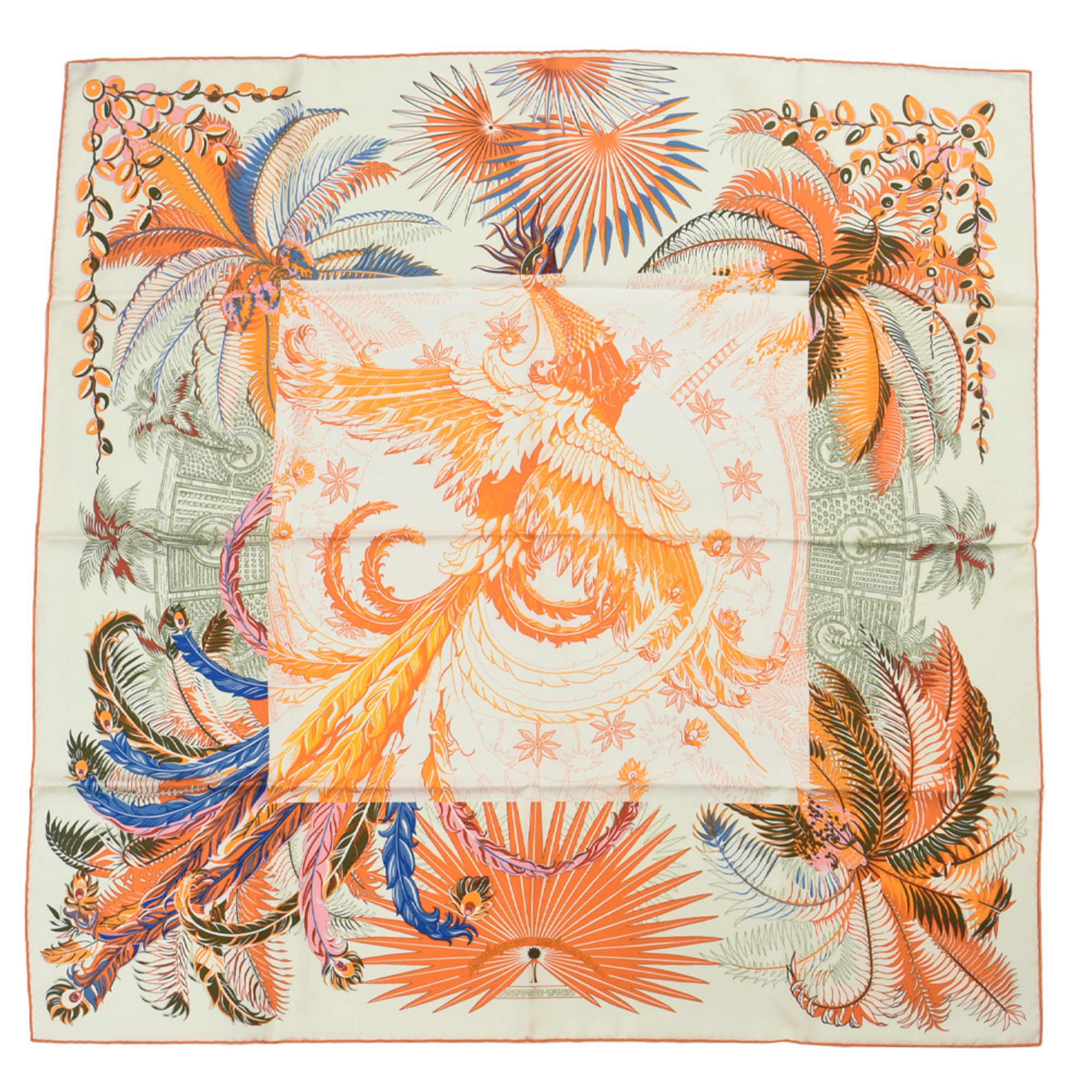 Hermes HERMES Carré 90 Mythiques Phoenix Myth of the Scarf Muffler Silk Multicolor