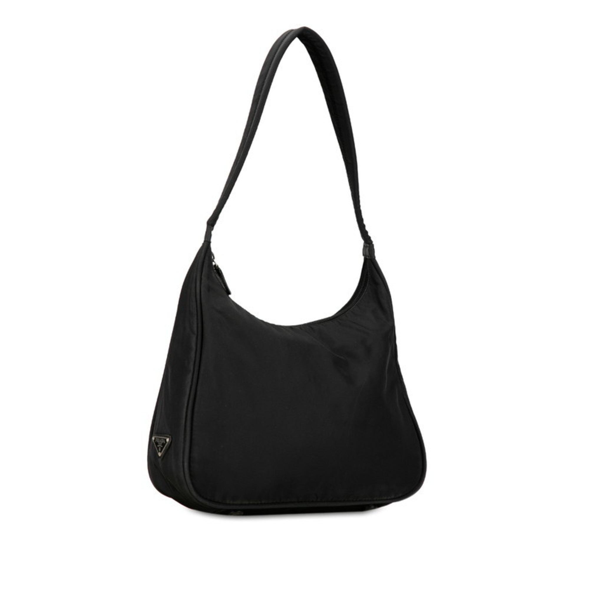 Prada Triangle Plate Bag Handbag Black Nylon Women's PRADA