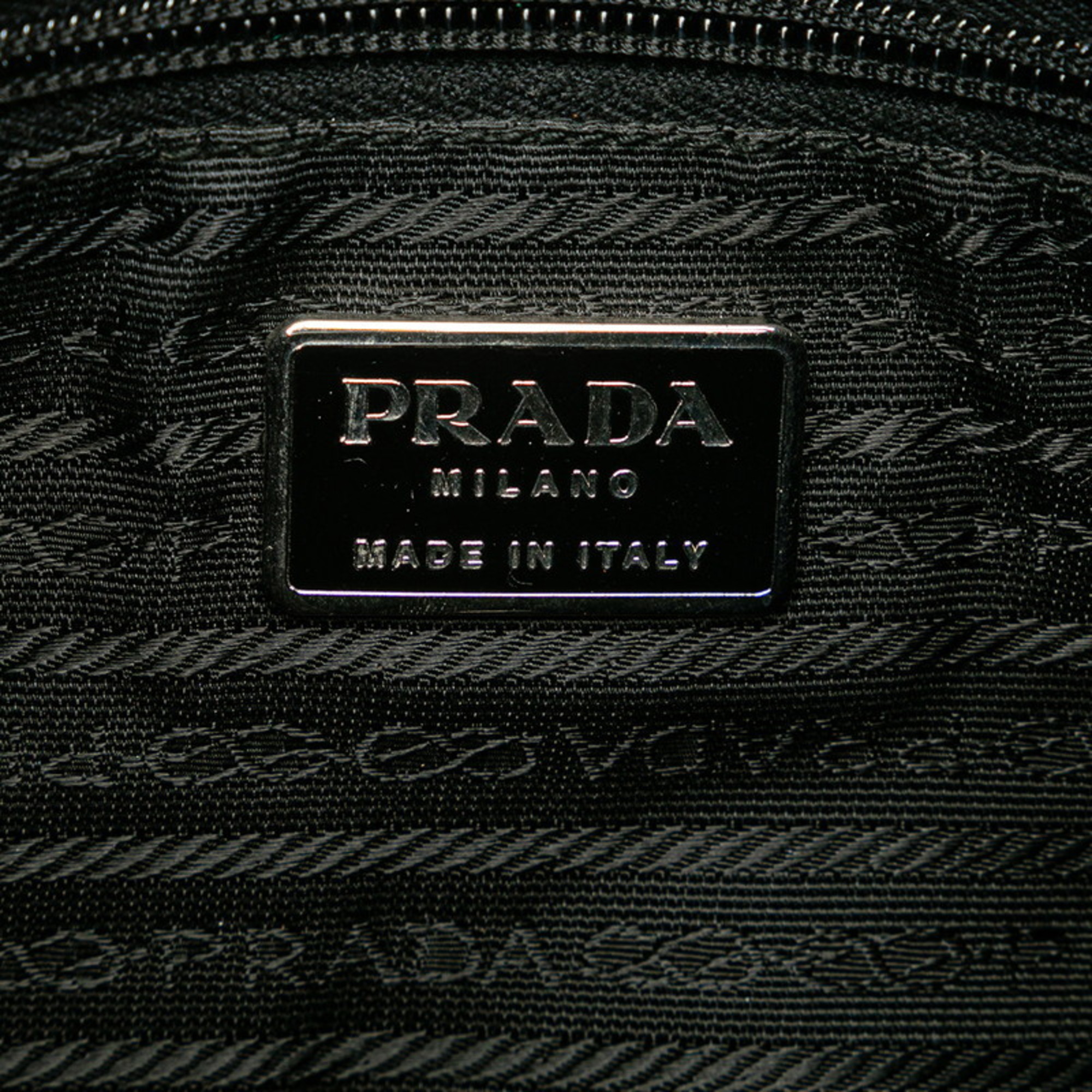 Prada Triangle Plate Bag Handbag Black Nylon Women's PRADA