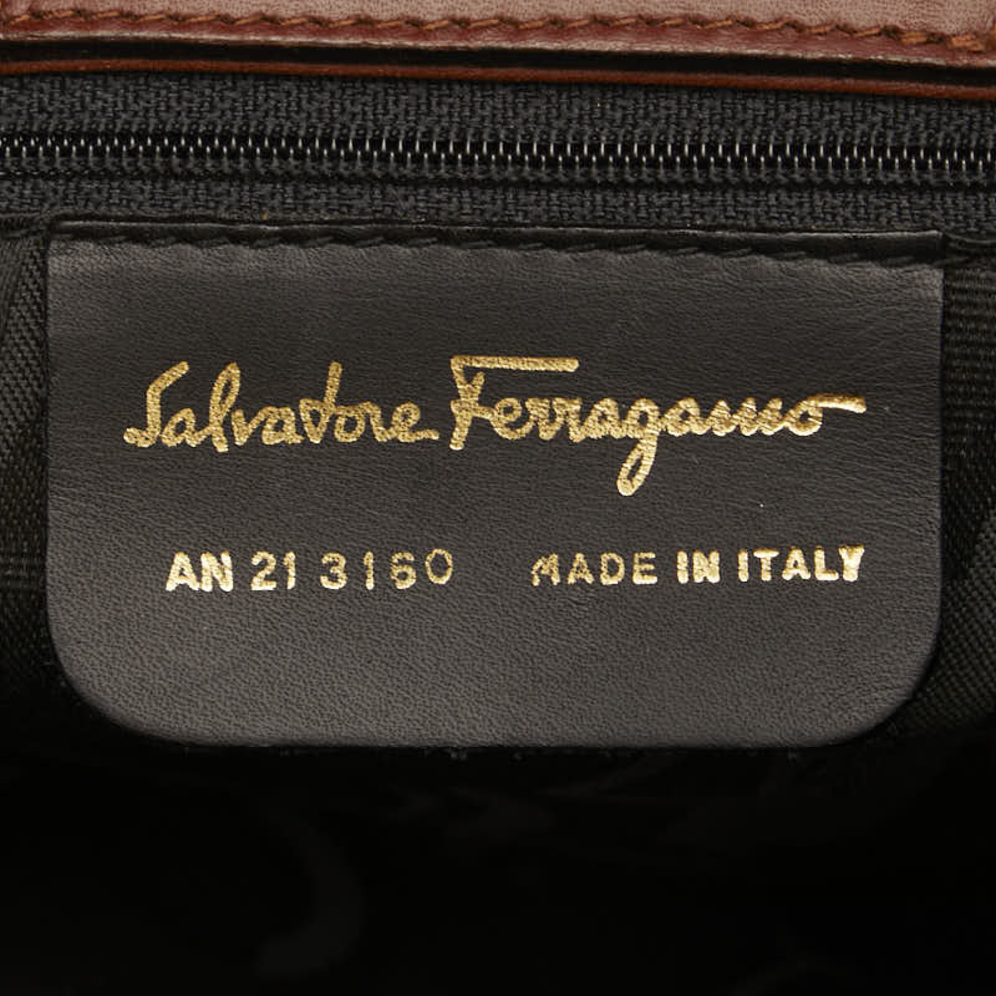 Salvatore Ferragamo Gancini Shoulder Bag Brown Leather Women's