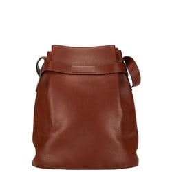 Salvatore Ferragamo Gancini Shoulder Bag Brown Leather Women's