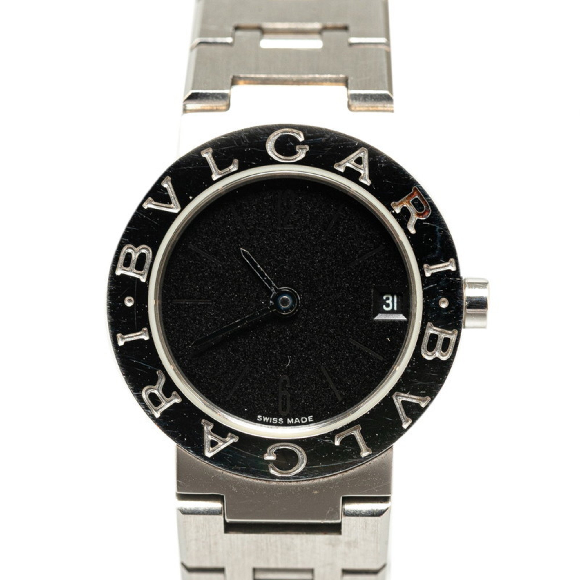 BVLGARI Watch BB23SS Quartz Black Dial Stainless Steel Women's