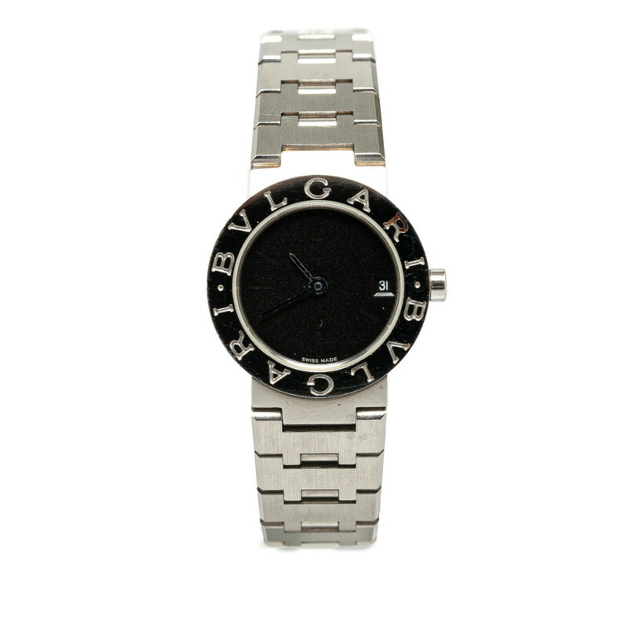 BVLGARI Watch BB23SS Quartz Black Dial Stainless Steel Women's