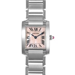 Cartier W51008Q3 2384 Tank Francaise SM Watch Quartz Pink Shell Dial Stainless Steel Ladies