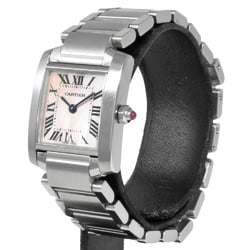 Cartier W51008Q3 2384 Tank Francaise SM Watch Quartz Pink Shell Dial Stainless Steel Ladies