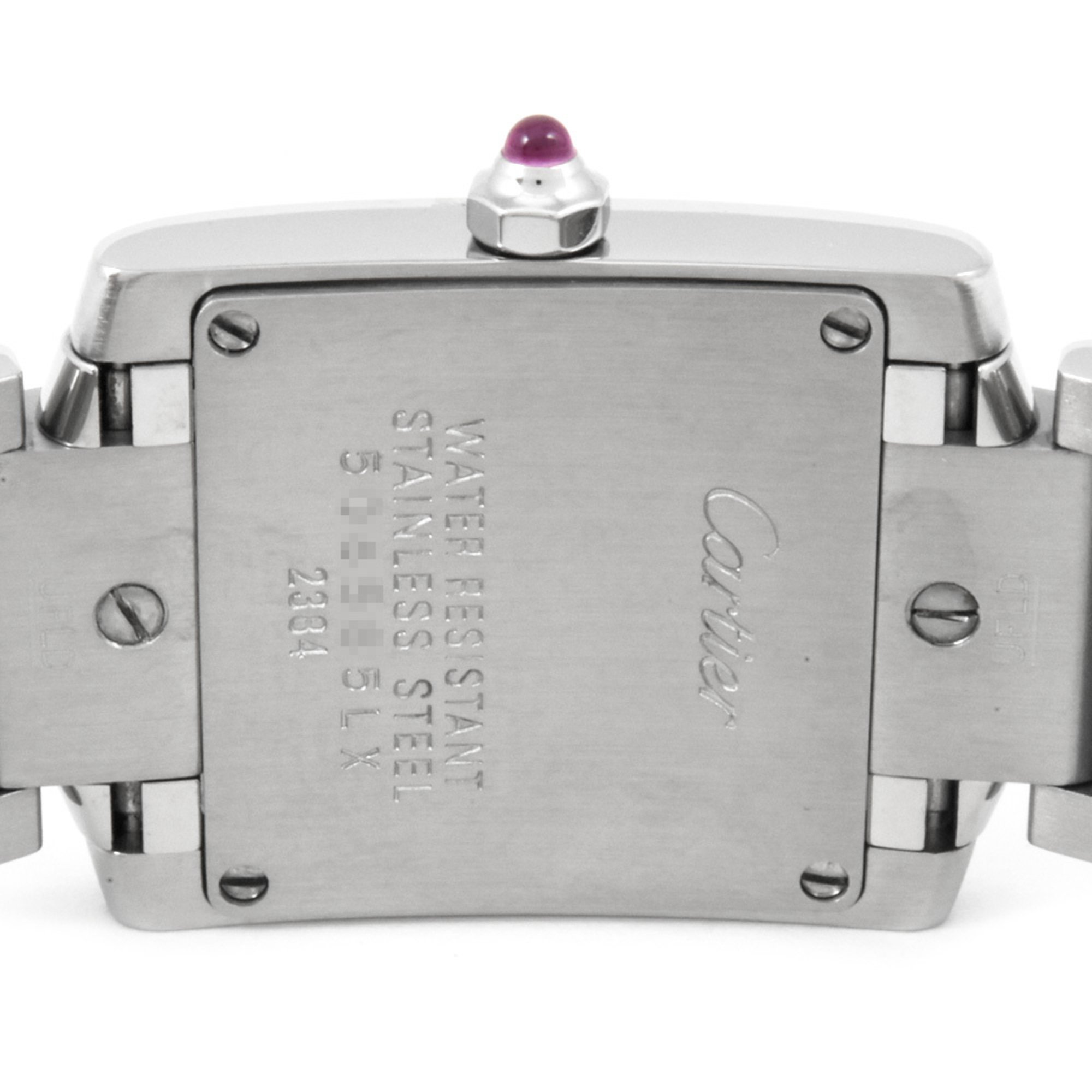 Cartier W51008Q3 2384 Tank Francaise SM Watch Quartz Pink Shell Dial Stainless Steel Ladies