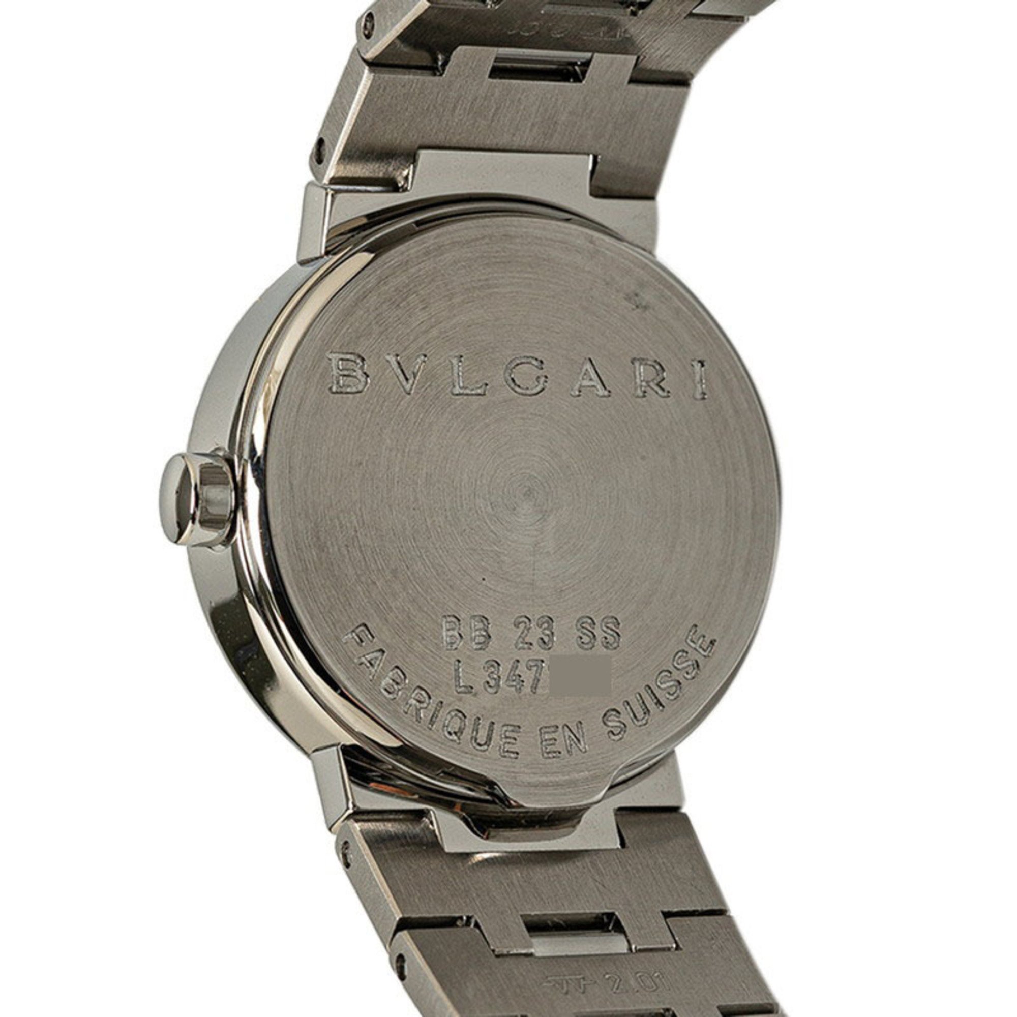 BVLGARI Watch BB23SS Quartz Black Dial Stainless Steel Women's