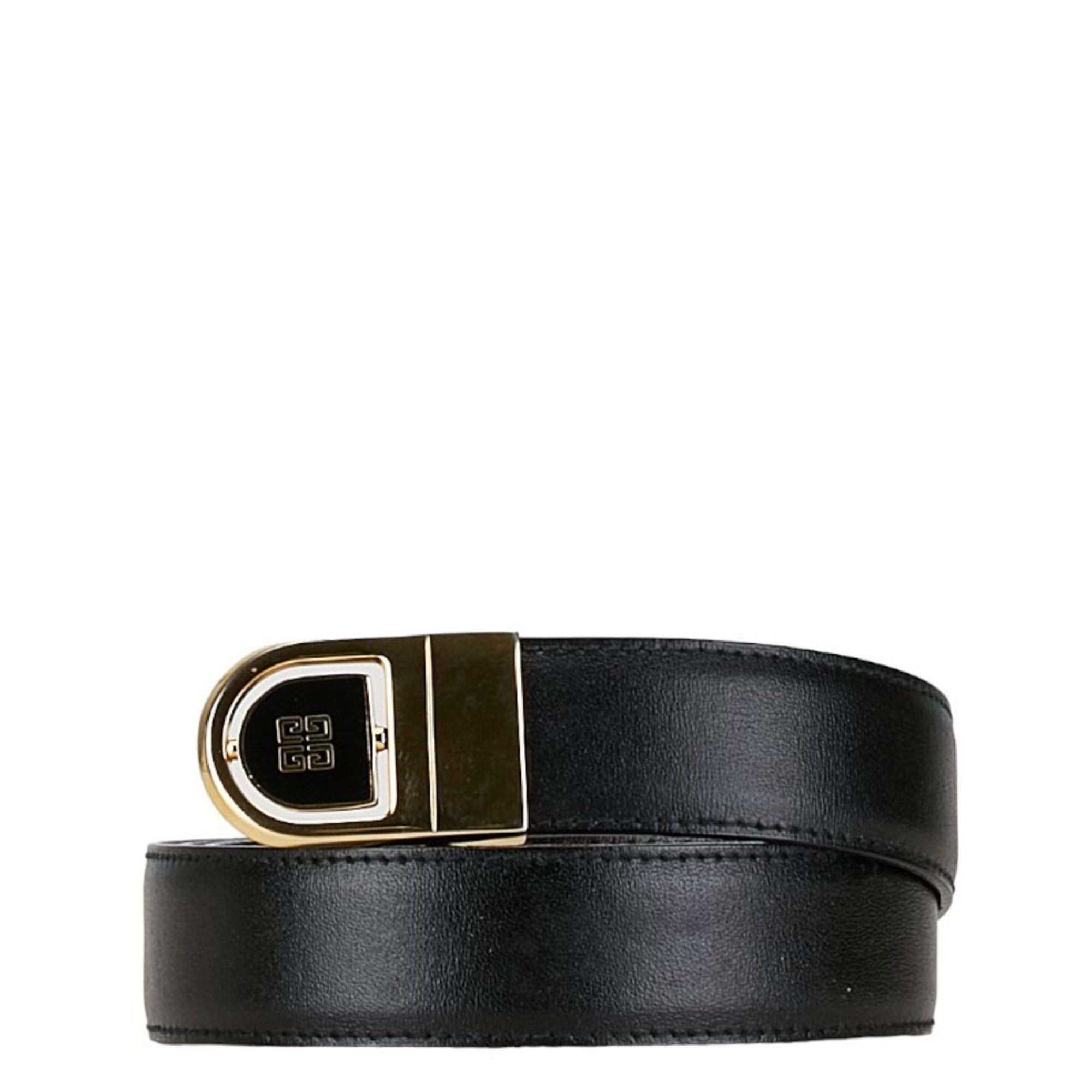 Givenchy belt black gold leather women's