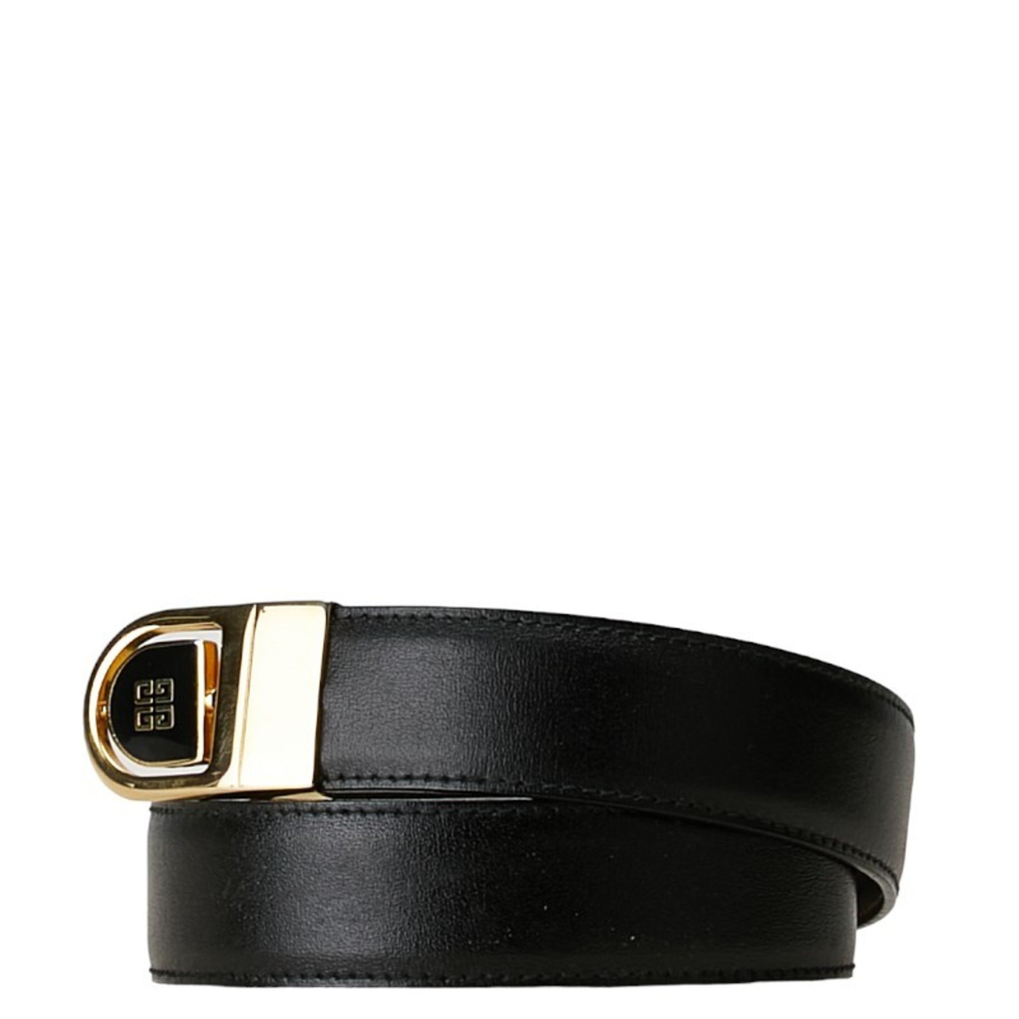 Givenchy belt black gold leather women's