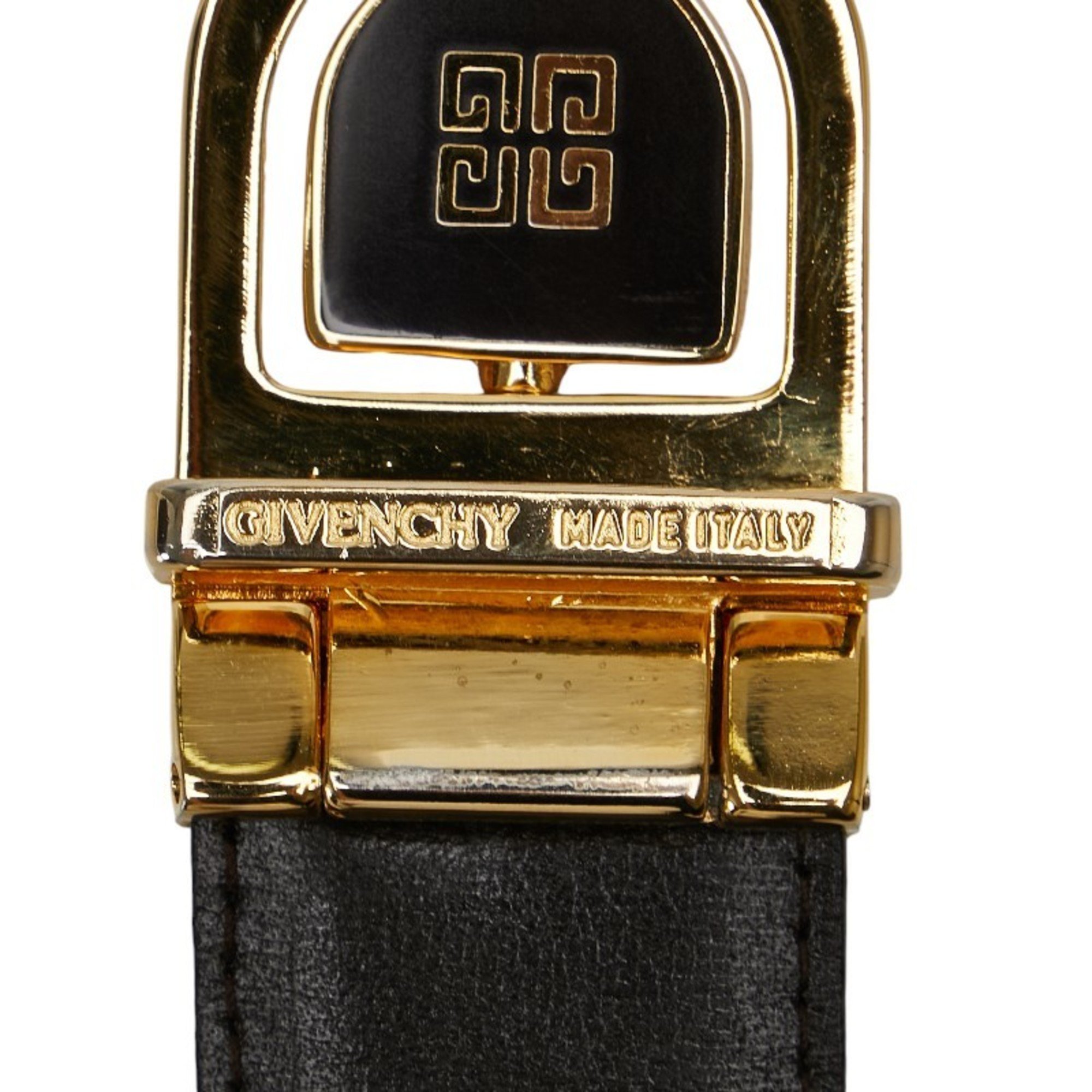 Givenchy belt black gold leather women's