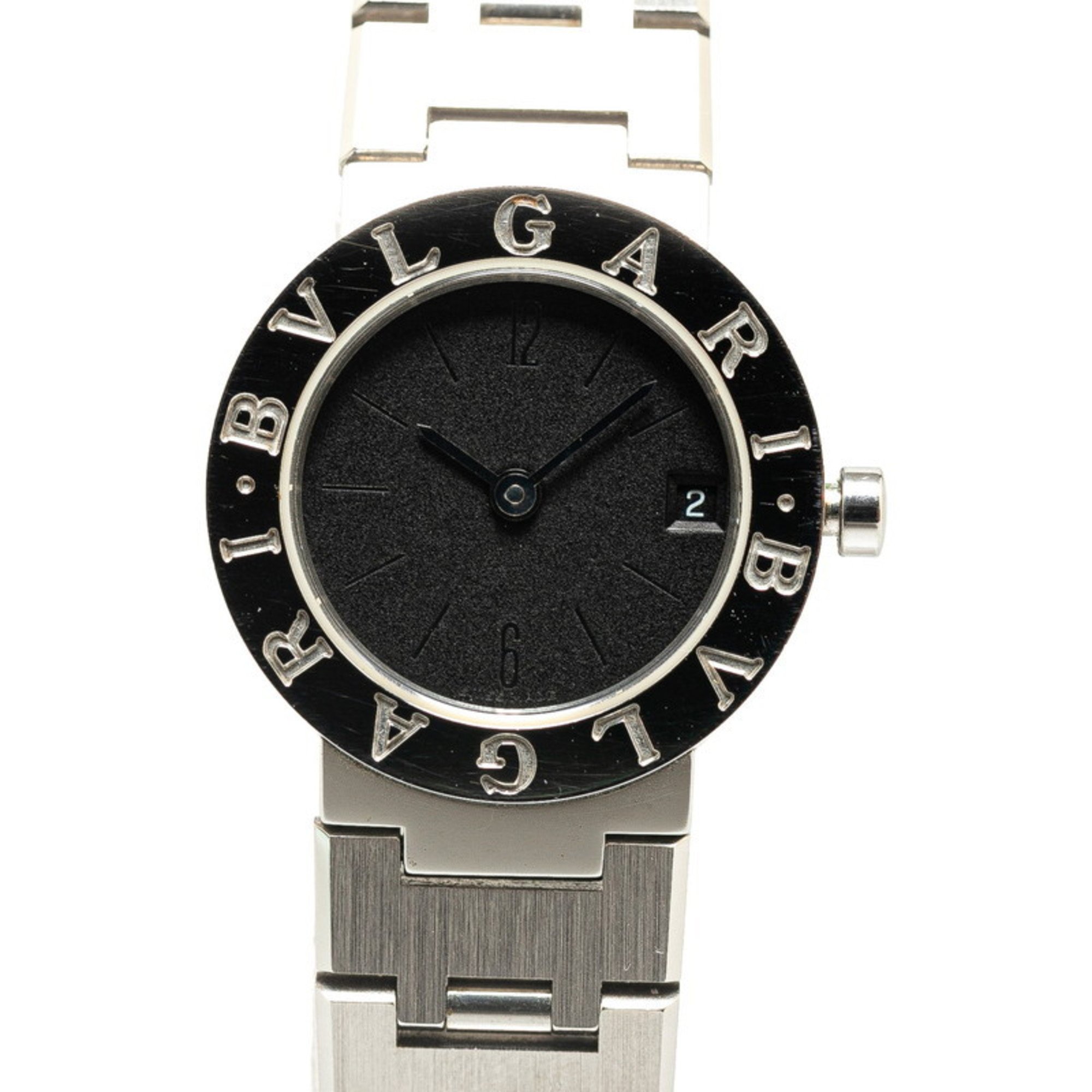 BVLGARI Watch BB23SS Quartz Black Dial Stainless Steel Women's