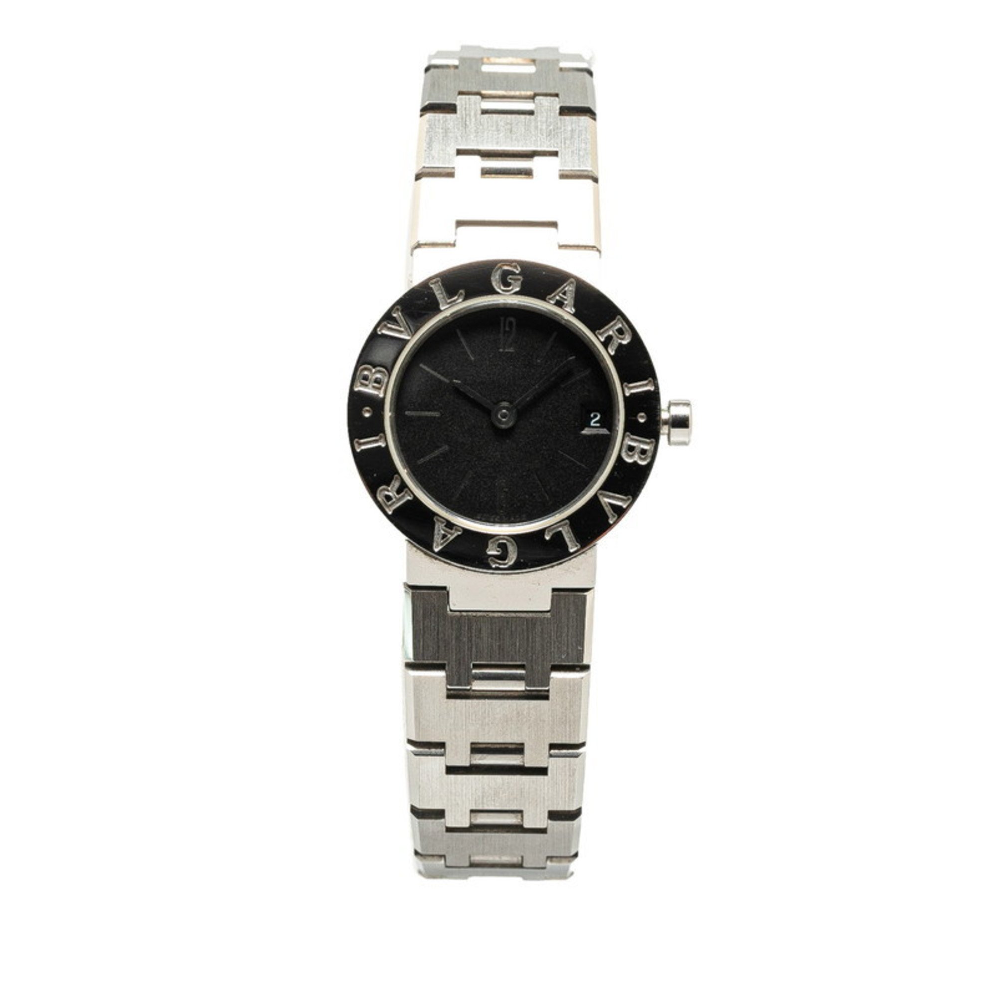 BVLGARI Watch BB23SS Quartz Black Dial Stainless Steel Women's