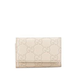 Gucci Guccissima 6-ring key case 138093 Ivory Leather Men's GUCCI