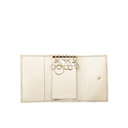 Gucci Guccissima 6-ring key case 138093 Ivory Leather Men's GUCCI