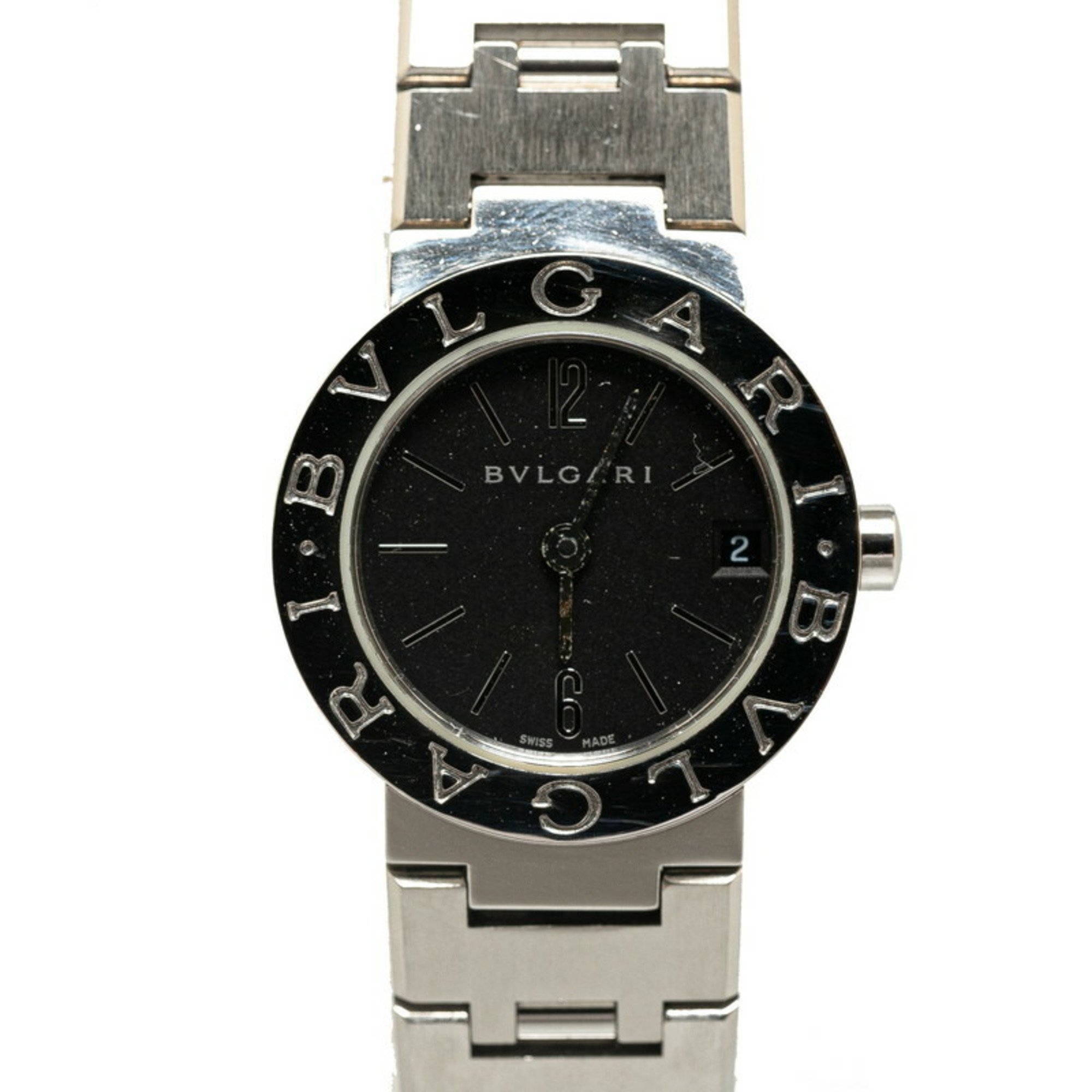 BVLGARI Watch BB23SS Quartz Black Dial Stainless Steel Women's