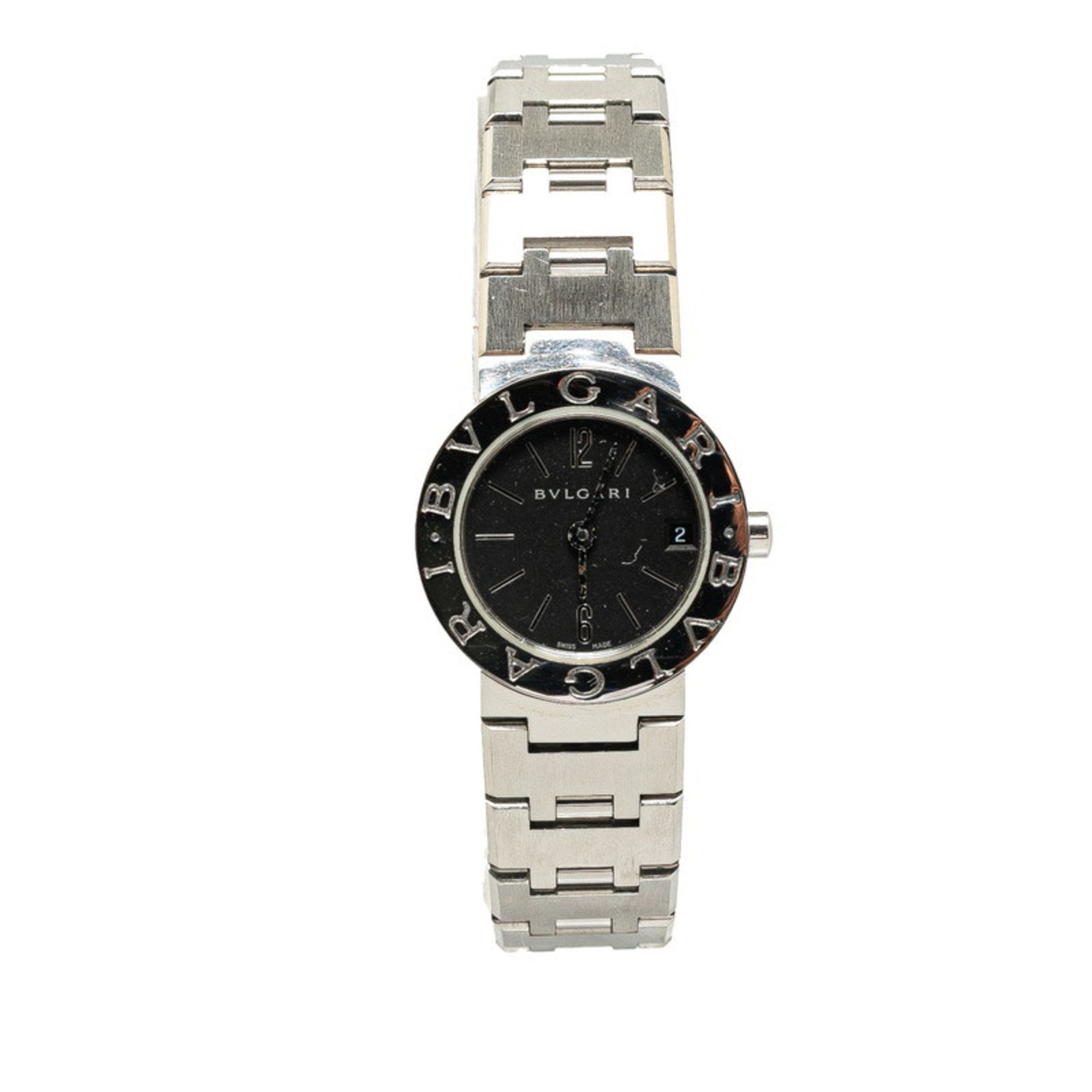 BVLGARI Watch BB23SS Quartz Black Dial Stainless Steel Women's