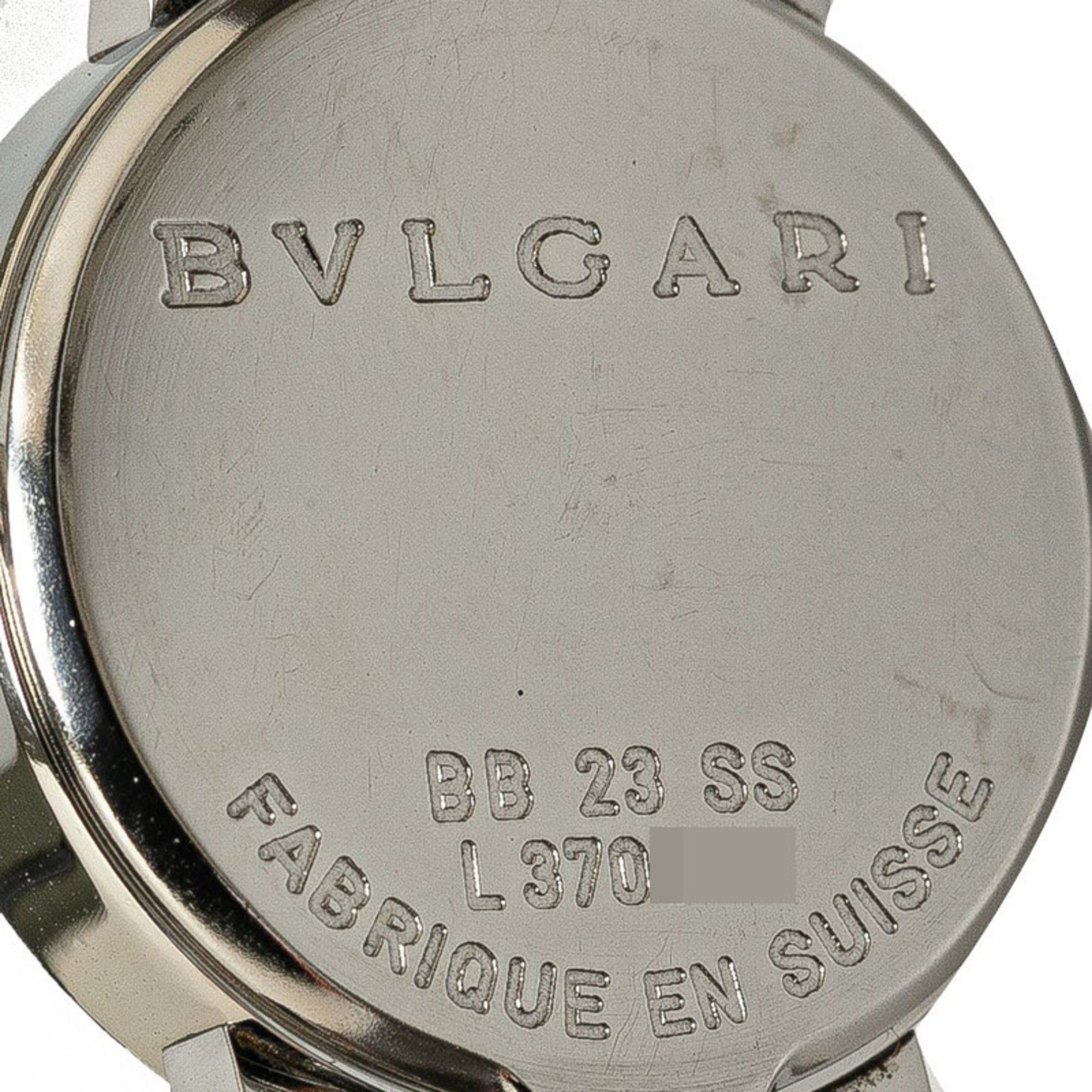 BVLGARI Watch BB23SS Quartz Black Dial Stainless Steel Women's