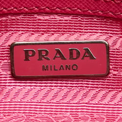 Prada Triangle Plate Tessuto Shoulder Bag Pink Nylon Leather Women's PRADA