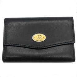 GUCCI Interlocking G 6-ring key case, leather, black, unisex