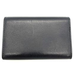 GUCCI Interlocking G 6-ring key case, leather, black, unisex