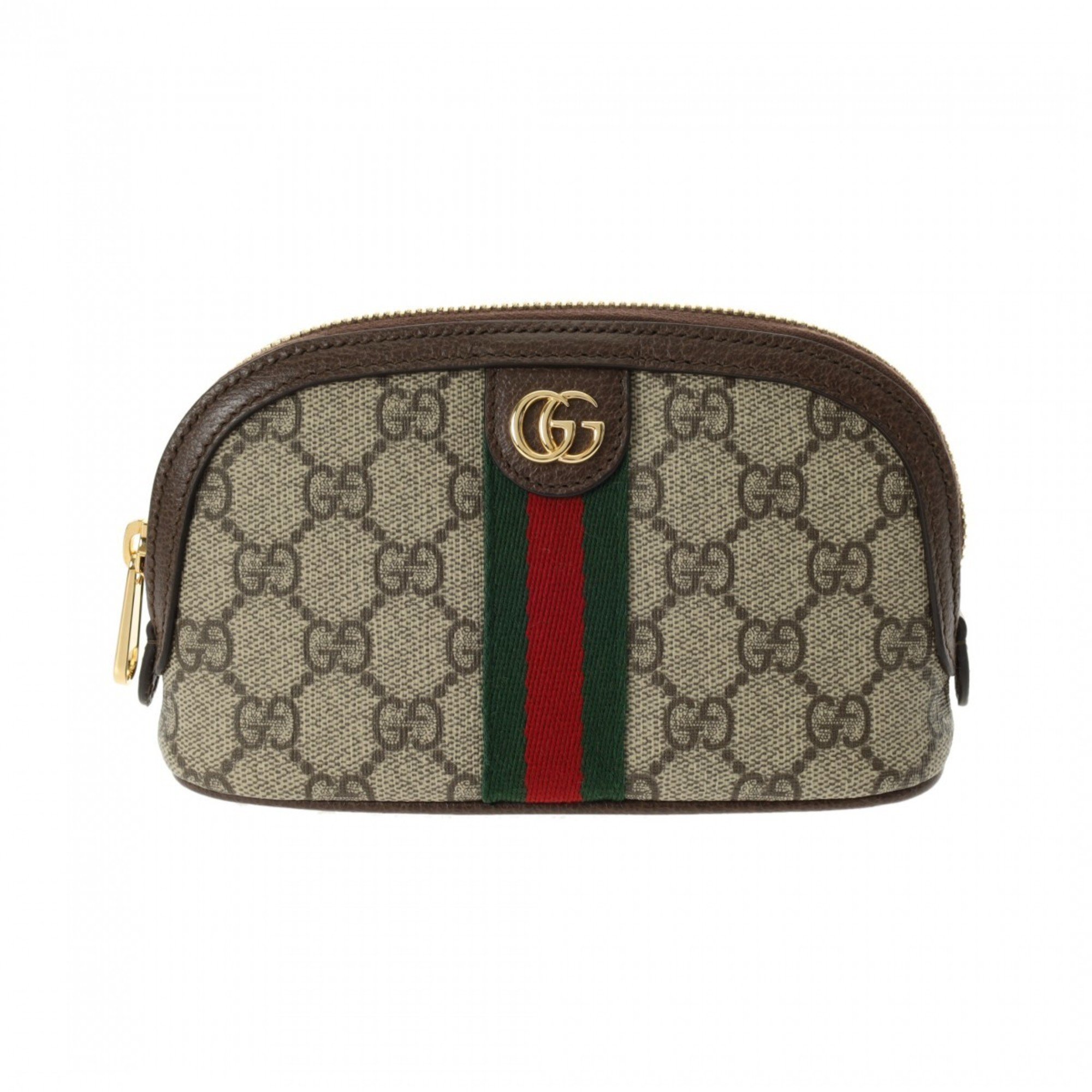 GUCCI Gucci Off-White Tick Pouch Greige 625550 Women's PVC