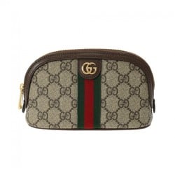 GUCCI Gucci Off-White Tick Pouch Greige 625550 Women's PVC