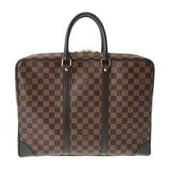 LOUIS VUITTON Damier Porte-Document Voyage Brown N41124 Men's Canvas Bag