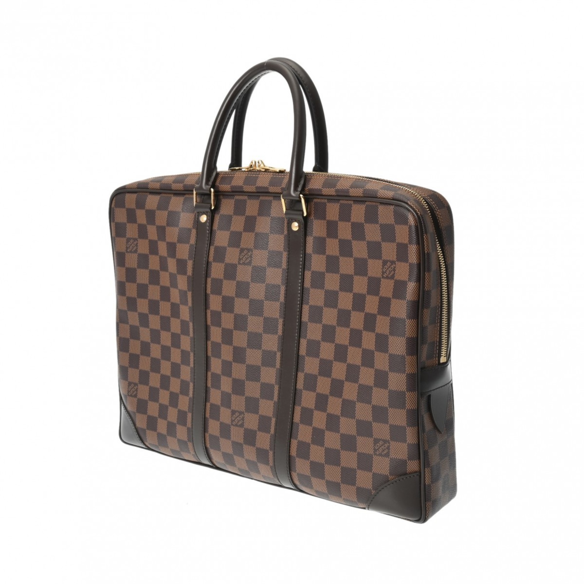 LOUIS VUITTON Damier Porte-Document Voyage Brown N41124 Men's Canvas Bag