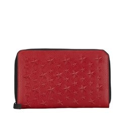 Jimmy Choo Star Bi-fold Wallet Red Leather Women's JIMMY CHOO