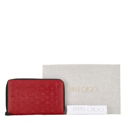 Jimmy Choo Star Bi-fold Wallet Red Leather Women's JIMMY CHOO